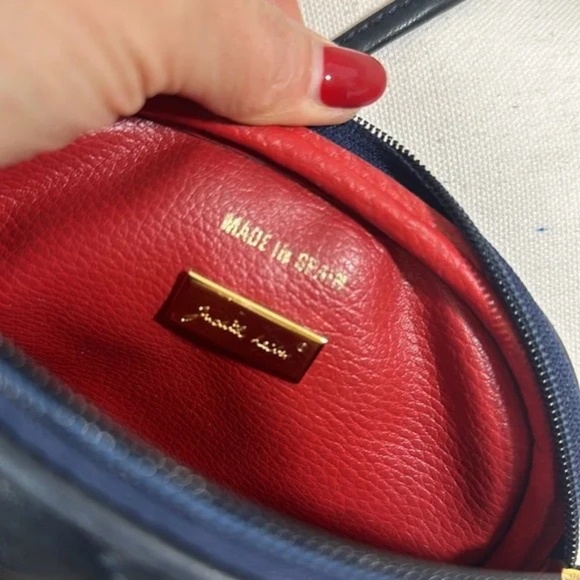 Judith Leiber Small Classic Navy Quilted Leather Crossbody Bag - Picture 6 of 11